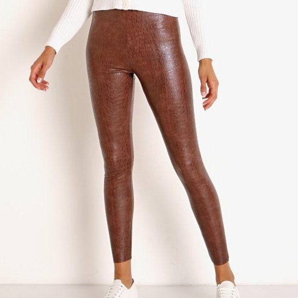 Commando | Pants u0026 Jumpsuits | Commando Brown Croc Faux Leather Legging  Large Nwt | Poshmark